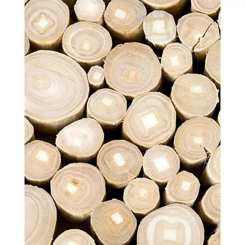 Natural Brown Teak Wood Round Coffee Table