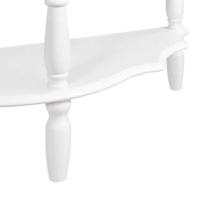 Retro Half-Moon Console Table with Open Shelf