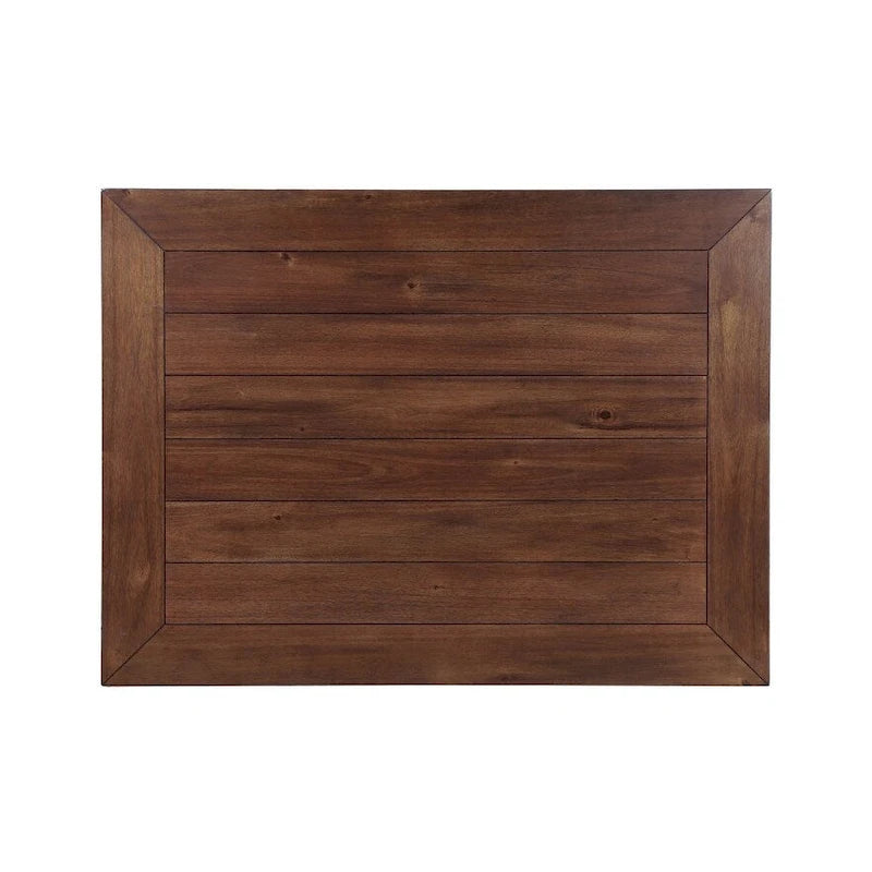 Brown 6-Person Dining Set with Table, Chairs and Bench