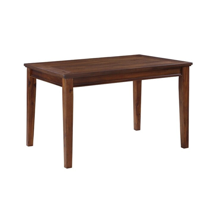 Brown 6-Person Dining Set with Table, Chairs and Bench
