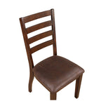 Brown 6-Person Dining Set with Table, Chairs and Bench