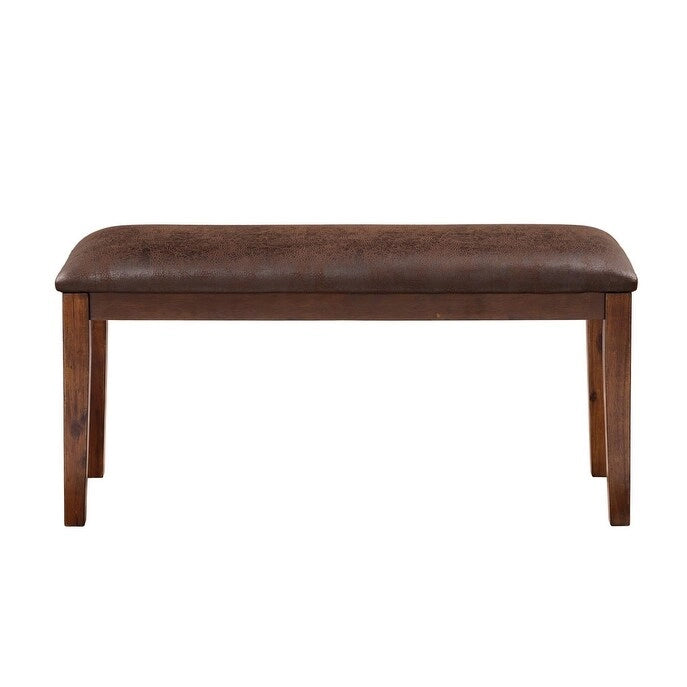 Brown 6-Person Dining Set with Table, Chairs and Bench