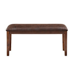 Brown 6-Person Dining Set with Table, Chairs and Bench