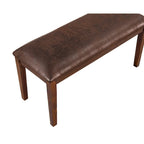 Brown 6-Person Dining Set with Table, Chairs and Bench